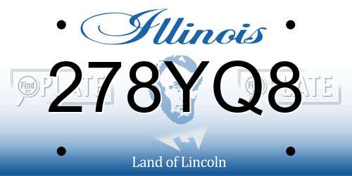 278YQ8 Illinois License Plate