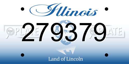 279379 Illinois License Plate