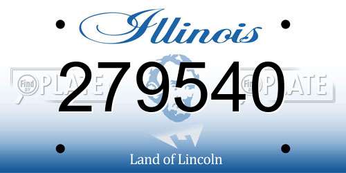 279540 Illinois License Plate