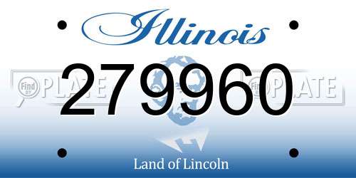 279960 Illinois License Plate