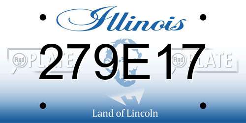 279E17 Illinois License Plate
