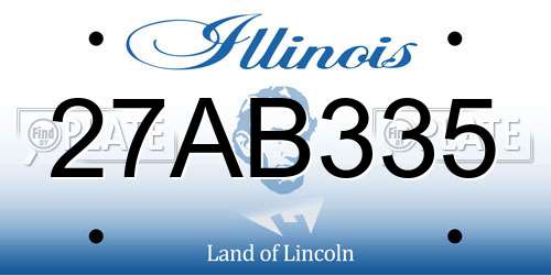 27AB335 Illinois License Plate