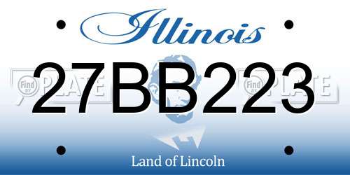 27BB223 Illinois License Plate