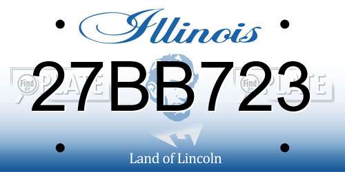 27BB723 Illinois License Plate