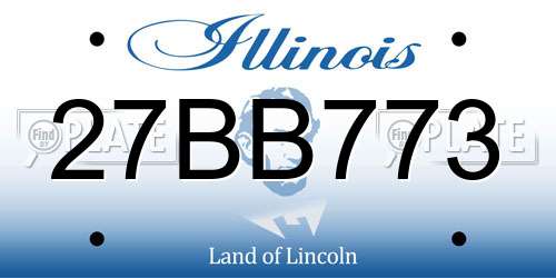 27BB773 Illinois License Plate