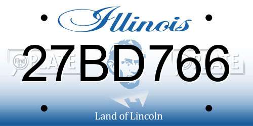 27BD766 Illinois License Plate