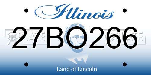 27BO266 Illinois License Plate