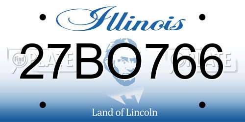 27BO766 Illinois License Plate