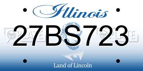 27BS723 Illinois License Plate