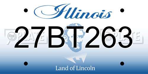 27BT263 Illinois License Plate
