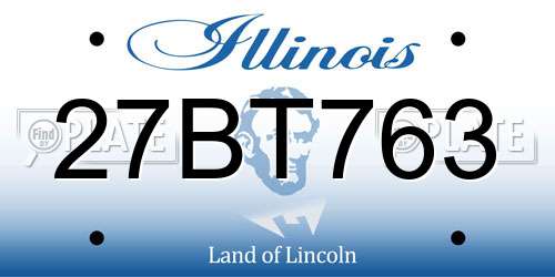 27BT763 Illinois License Plate