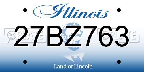 27BZ763 Illinois License Plate