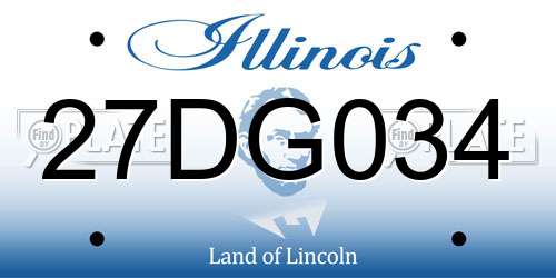 27DG034 Illinois License Plate