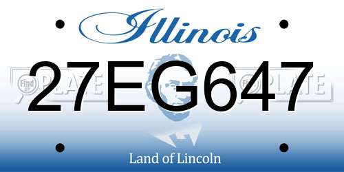27EG647 Illinois License Plate