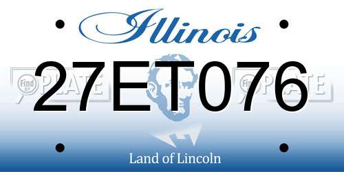 27ET076 Illinois License Plate