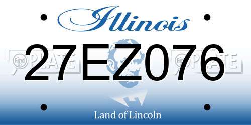 27EZ076 Illinois License Plate