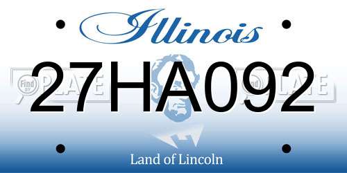 27HA092 Illinois License Plate