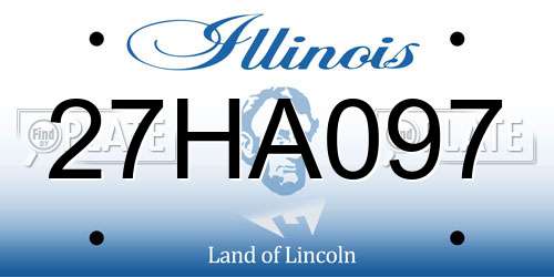 27HA097 Illinois License Plate