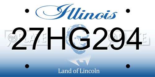 27HG294 Illinois License Plate