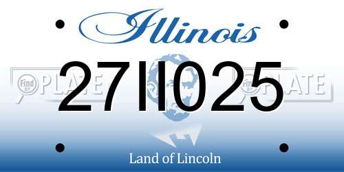 27II025 Illinois License Plate