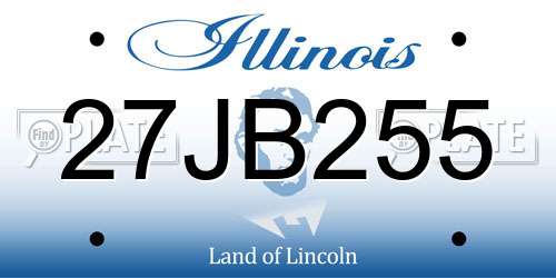 27JB255 Illinois License Plate