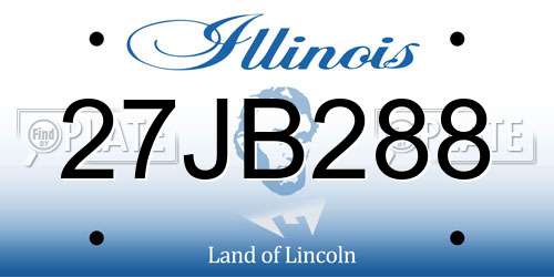 27JB288 Illinois License Plate