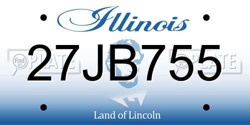 27JB755 Illinois License Plate