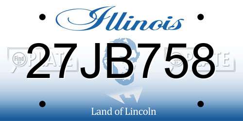 27JB758 Illinois License Plate