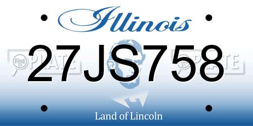 27JS758 Illinois License Plate