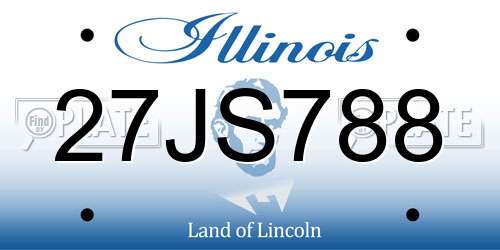 27JS788 Illinois License Plate