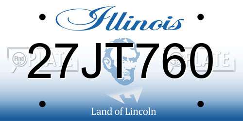 27JT760 Illinois License Plate