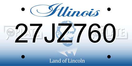 27JZ760 Illinois License Plate
