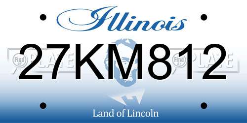 27KM812 Illinois License Plate