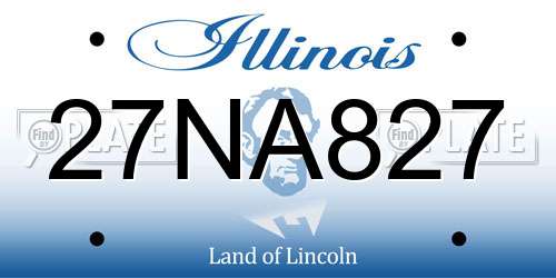 27NA827 Illinois License Plate