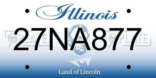 27NA877 Illinois License Plate