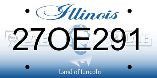 27OE291 Illinois License Plate