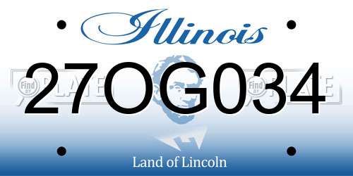 27OG034 Illinois License Plate