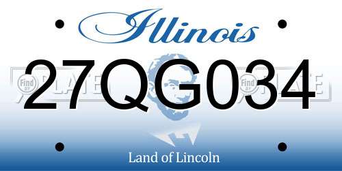 27QG034 Illinois License Plate