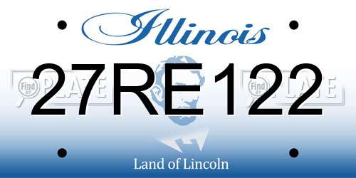27RE122 Illinois License Plate