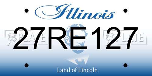 27RE127 Illinois License Plate