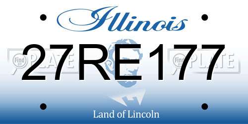 27RE177 Illinois License Plate