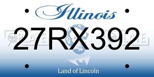 27RX392 Illinois License Plate