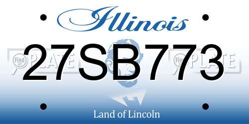 27SB773 Illinois License Plate