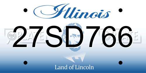 27SD766 Illinois License Plate