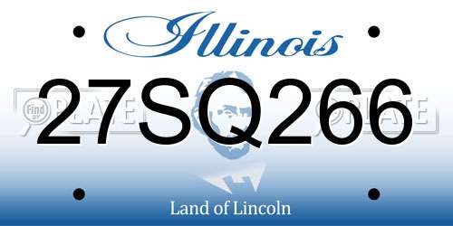 27SQ266 Illinois License Plate