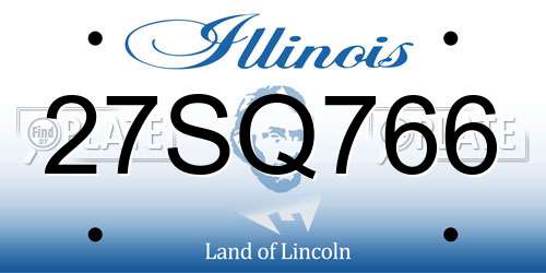 27SQ766 Illinois License Plate