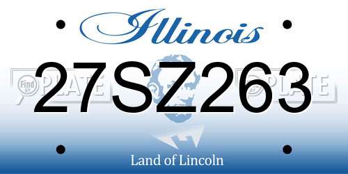 27SZ263 Illinois License Plate