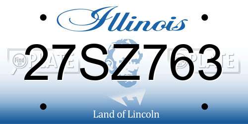 27SZ763 Illinois License Plate
