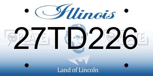 27TD226 Illinois License Plate