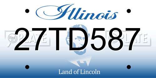 27TD587 Illinois License Plate